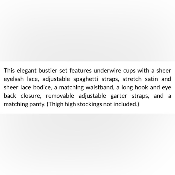 Size Small eyelash lace & shiny stretch satin bustier & thong set new with tags - Picture 4 of 16